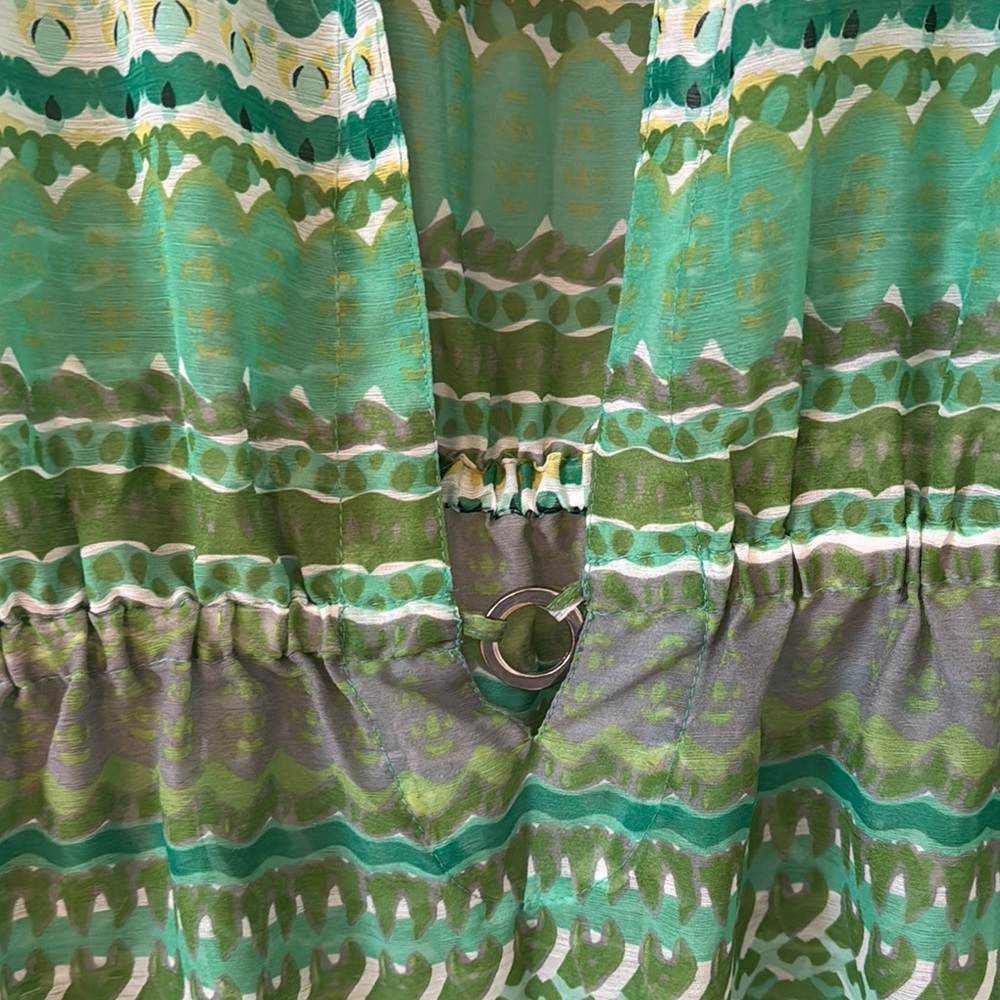 Lulu-B Green Long Sleeve Bishop Dress for Casual Resort Wear - Picture 5 of 5